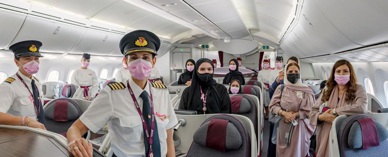 Qatar Airways Special Flight ‘Drew’ the Pink Ribbon Symbol in the Skies to Mark Breast Cancer Awareness Month