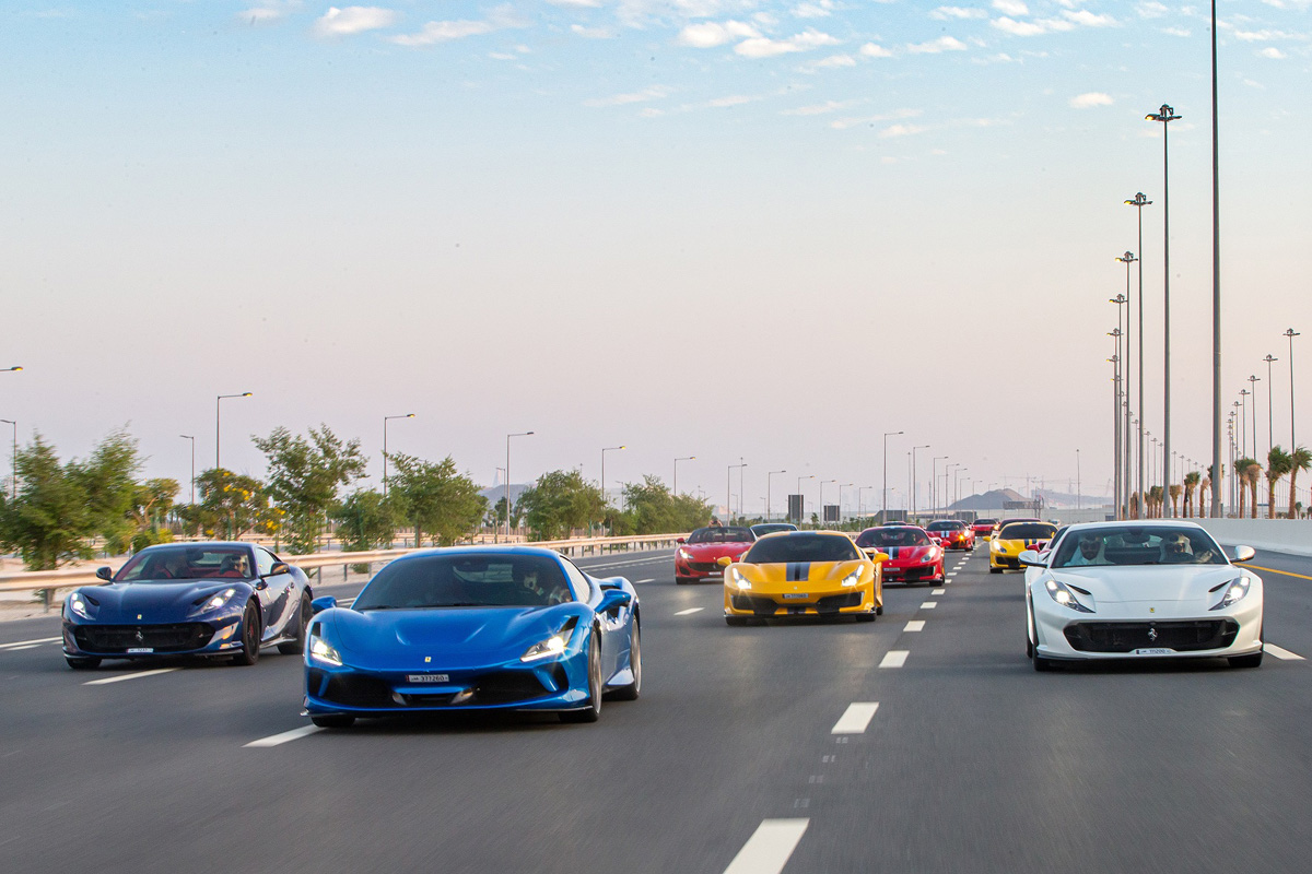 Prancing Horse enthusiasts in Qatar parade in homage to the brand’s heritage