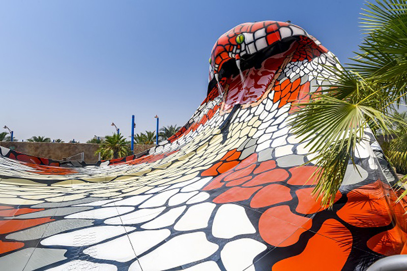 Slide into one of the largest theme parks in the Middle East