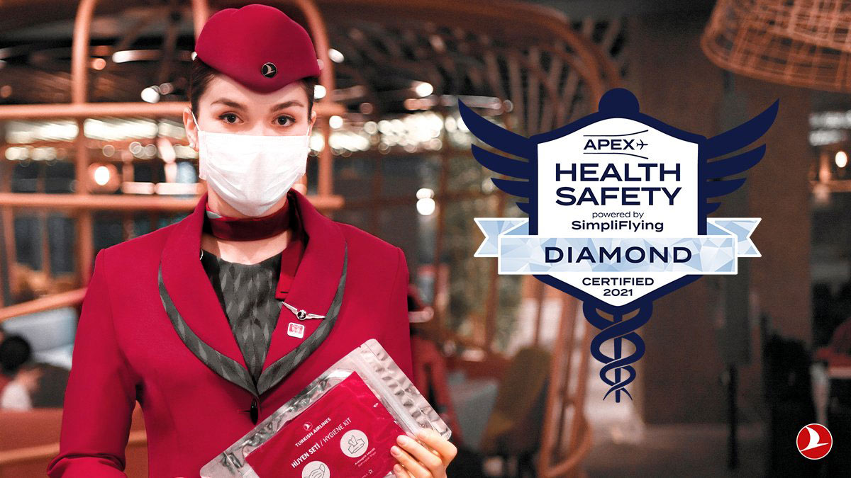 Turkish Airlines achieved the highest “Diamond” status in the health and safety review conducted by APEX and SimpliFlying