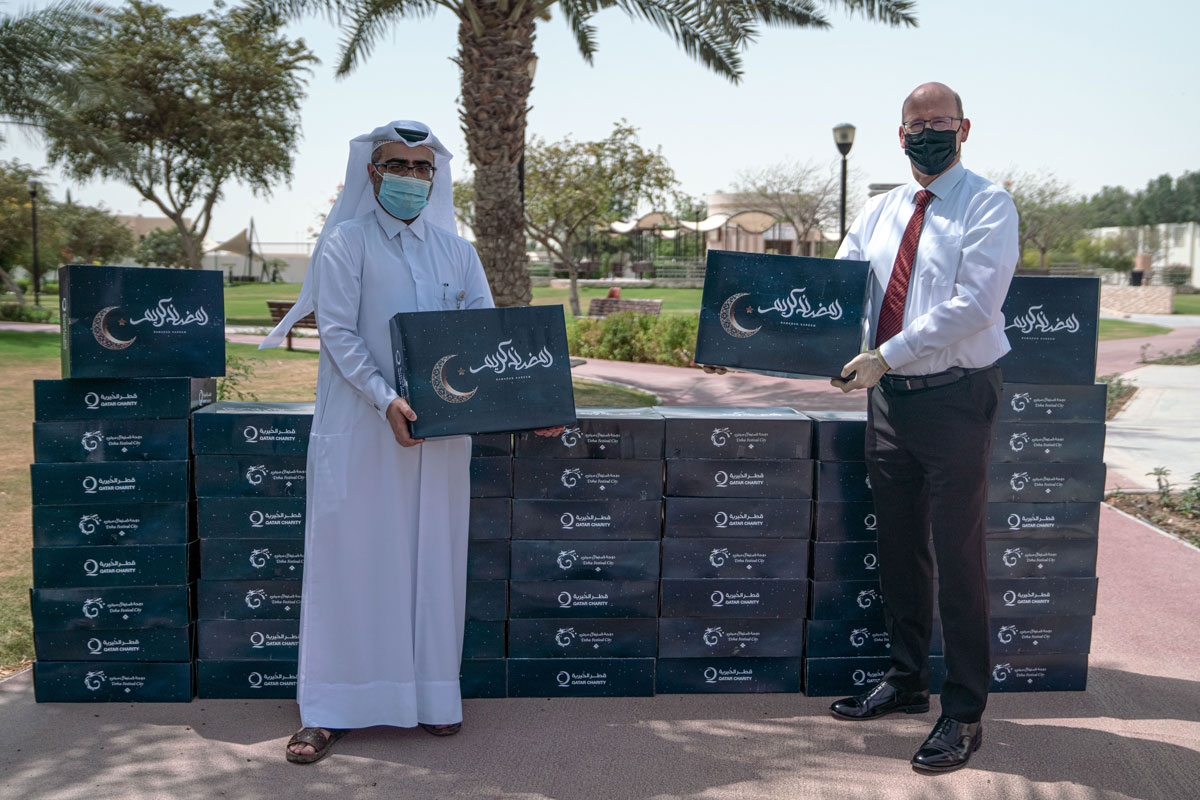 Festival City Donates 1000 boxes of essential Ramadan food supplies to workers and low-income families in partnership with Qatar Charity